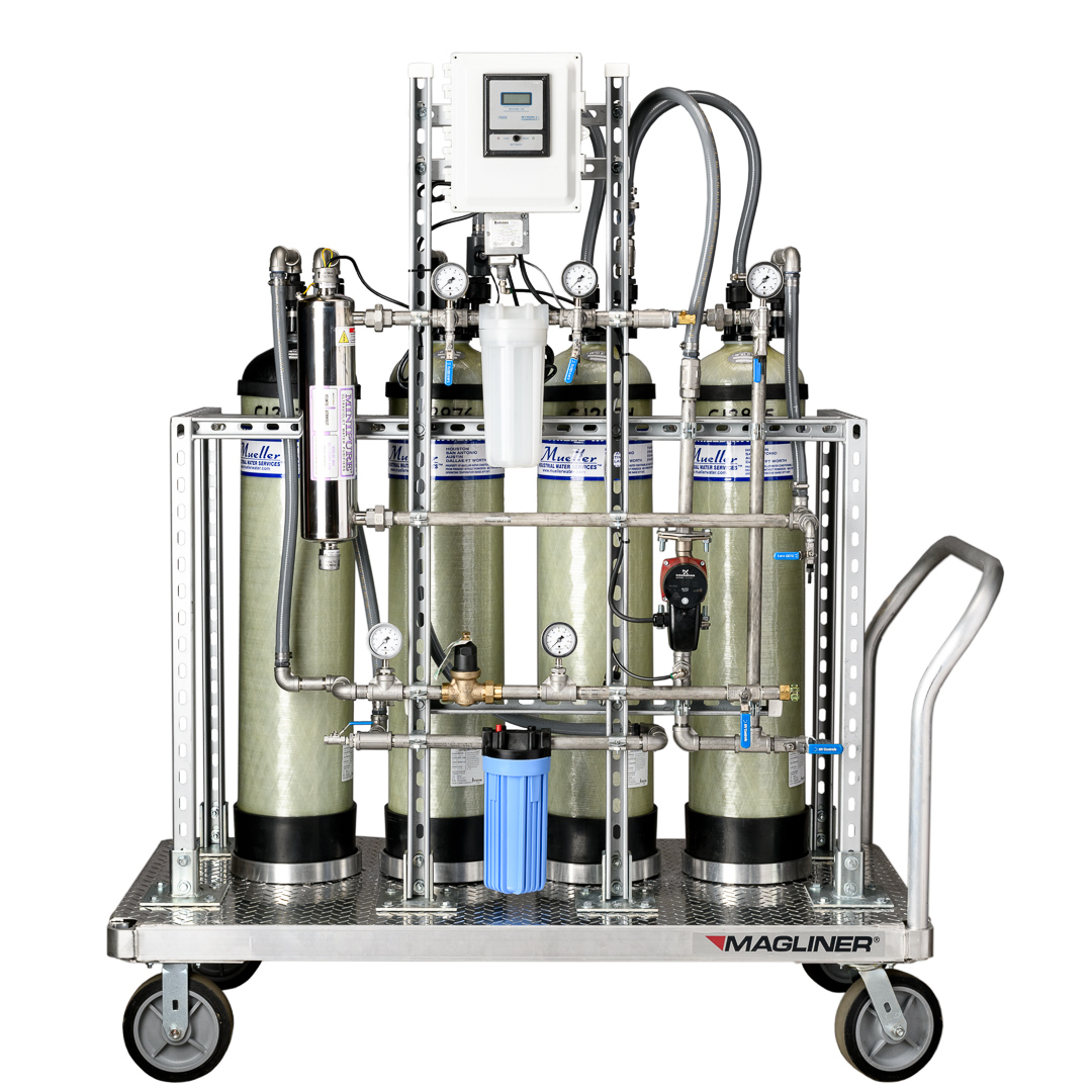 Mobile High Purity Water Recirculating System on cart