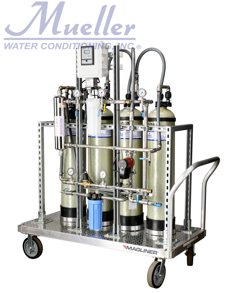 Mueller Water Conditioning portable DI recirculating cart