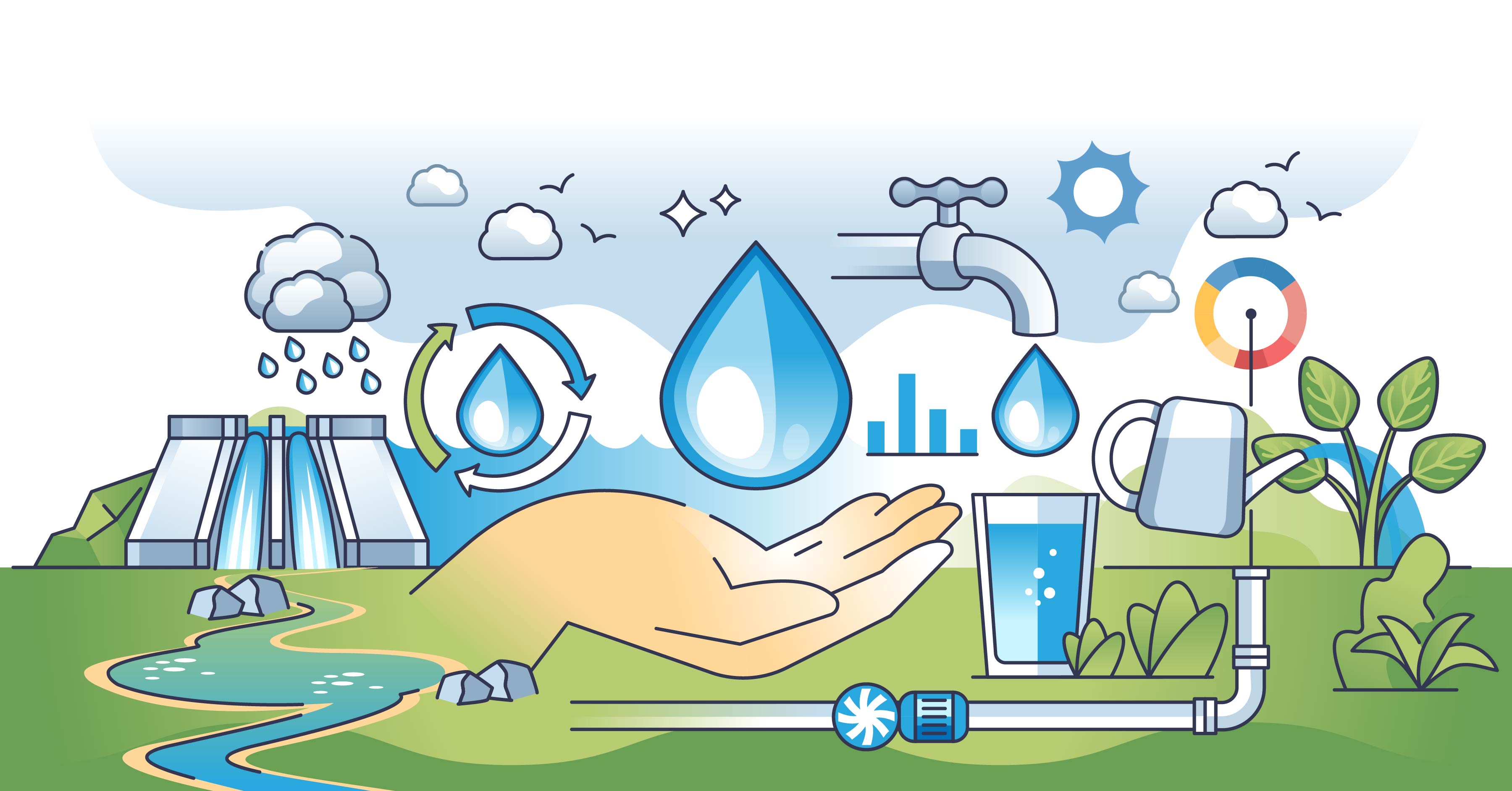 Industrial water reuse and recycling treatment facility